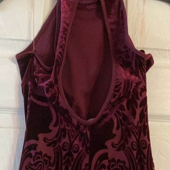Sexy Velour Maroon Cocktail Dress - Picture 8 of 12